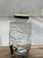 Dispenser de vidrio con detalles dorados