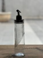 Aceitera cónica de vidrio rallado