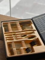 Juego de Cubiertos x 24 – Acero Inoxidable Dorado - Image 3