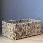 Canasta Organizador Seagrass – Mimbre para Baño y Cocina 25x16x12 cm