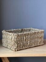 Canasta Organizador Seagrass – Mimbre para Baño y Cocina 25x16x12 cm