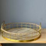 Bandeja Jaipur Circular – Madera y Hierro
