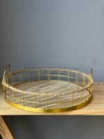 Bandeja Jaipur Circular – Madera y Hierro
